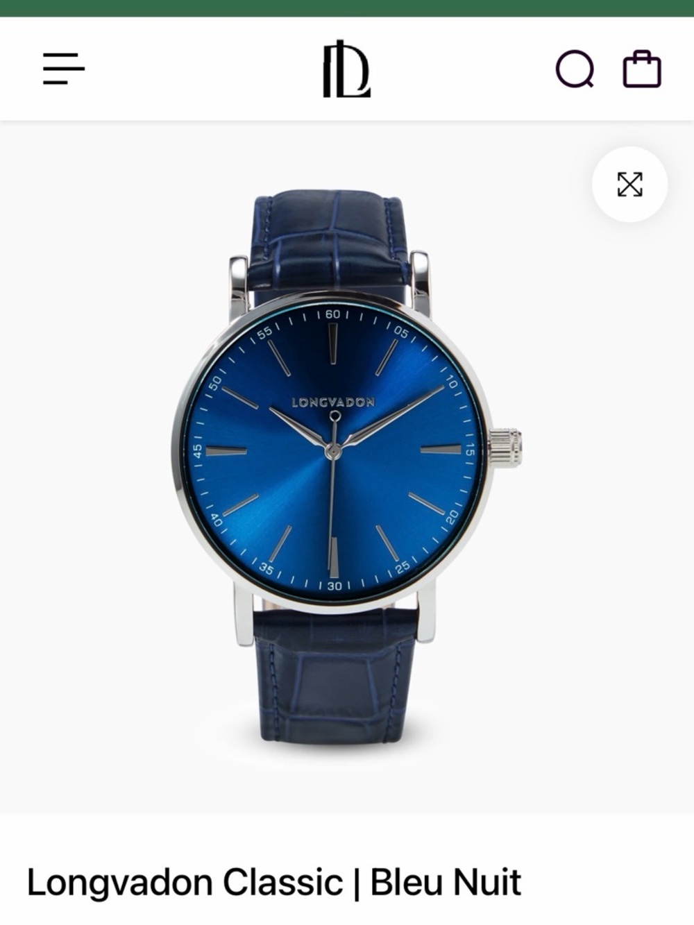 Classic Men’s Blue Watch with Leather Strap
